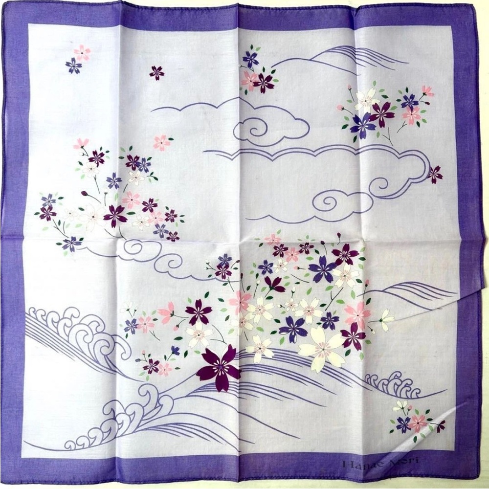 HANAE MORI Floral Neckerchief bag hair accessory Scarf NEW